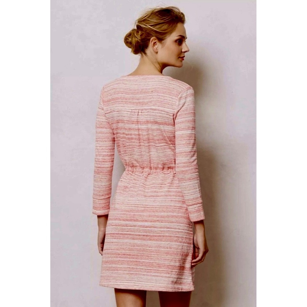 Anthropologie SATURDAY SUNDAY Poppy Chemise Pink Spacedye Knit Dress Medium - Picture 7 of 13